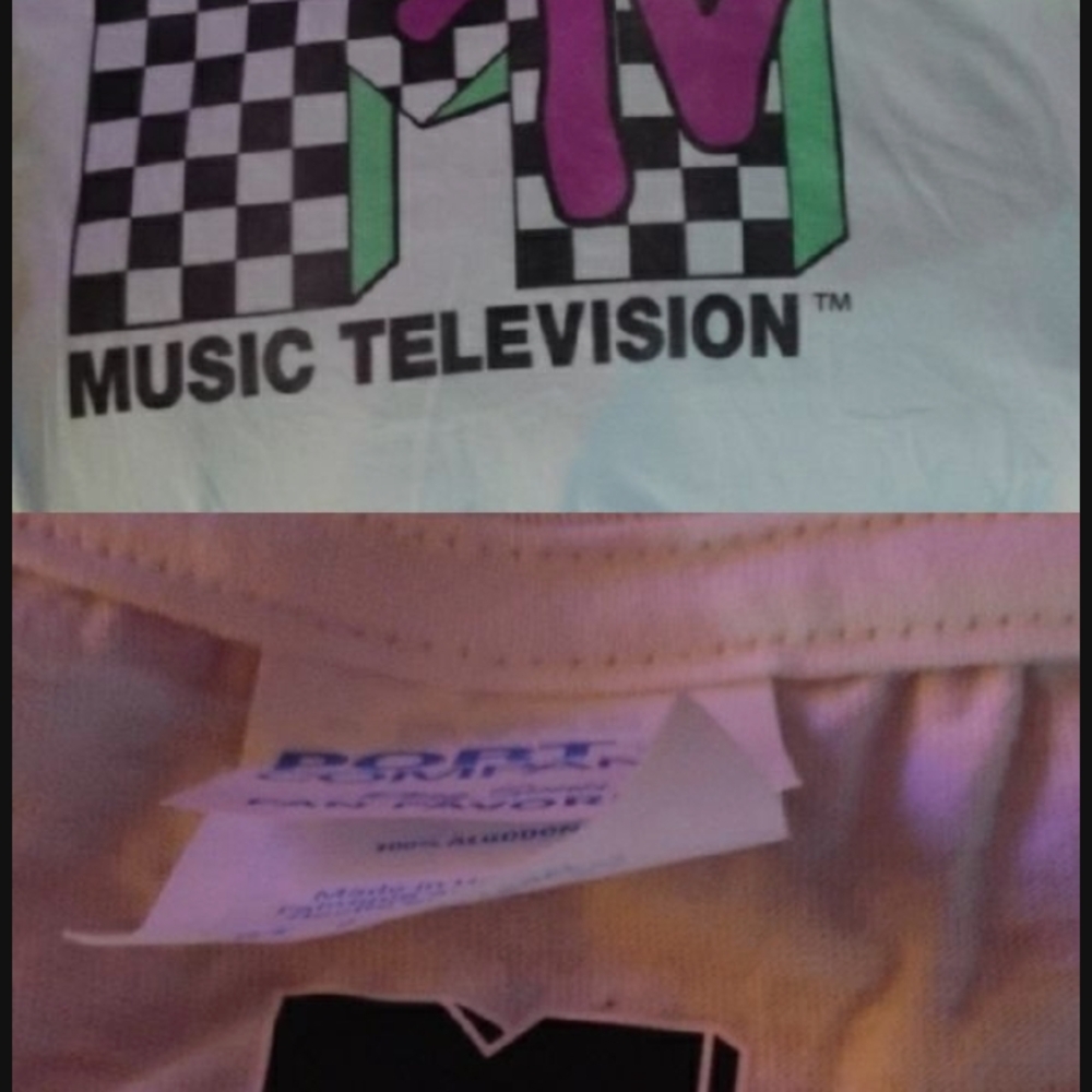 MTV Black and White Graphic Tee Short Sleeve